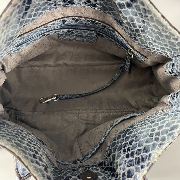 Michael Kors Hamilton Embossed Python-Print Medium Bag - Picture 9 of 12